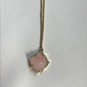 Kendra Scott light pink and gold necklace